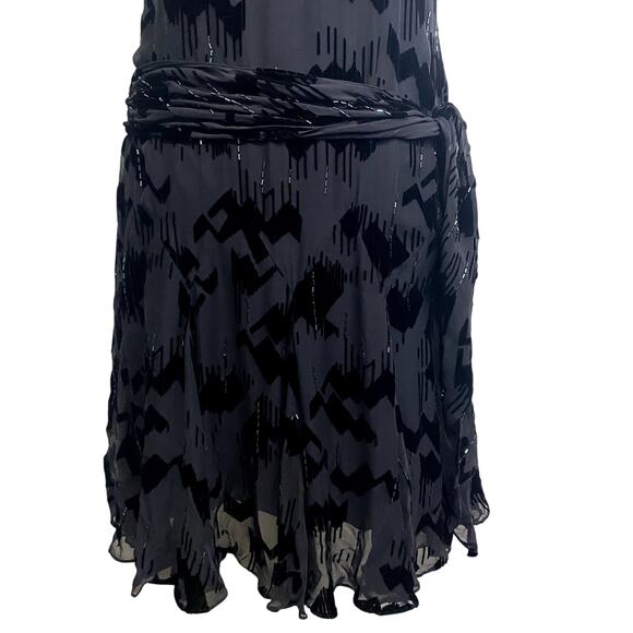 Nine West Silk Velvet Beaded Gothic Whimsygoth Dark Fairy Dress - Picture 6 of 13